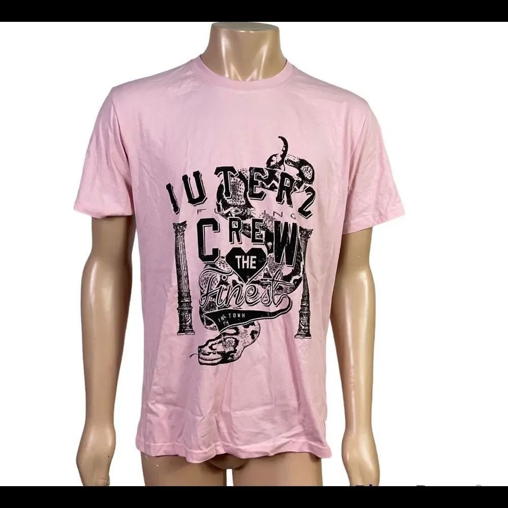 NEW IUTER pink 100% cotton graphic T shirt M